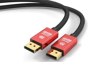 NÖRDIC 5m nylon punottu Displayport 2.1 kaapeli DP40 UHBR10 40Gbps 8K30Hz 4K144Hz