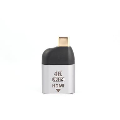 NÖRDIC USBC–HDMI 2.0 -sovitin, 4K 60 Hz tuki HDCP1.4 ja 2.2, Space Grey, alumiinia