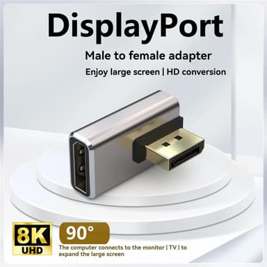 NÖRDIC Displayport-sovitin uros-naaras 8K60Hz 4K144/120/60Hz
