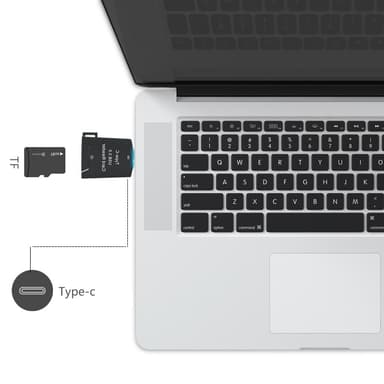 NÖRDIC USB-C 3.0 -kortinlukija MicroSD UHS-I