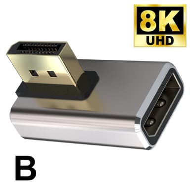 NÖRDIC Displayport-sovitin uros-naaras 8K60Hz 4K144/120/60Hz