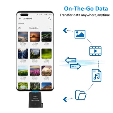 NÖRDIC USB-C 3.0 -kortinlukija MicroSD UHS-I