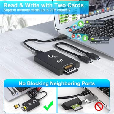 NÖRDIC USB-A, USB-C kortinlukija 2 paikkaa CFexpress Type B SD 4.0 UHS-II