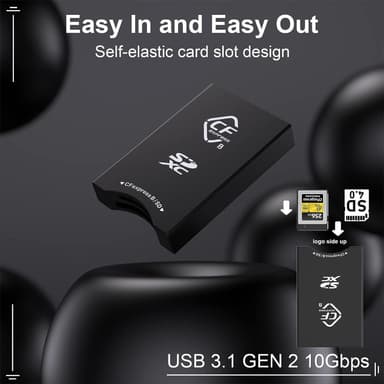 NÖRDIC USB-A, USB-C kortinlukija 2 paikkaa CFexpress Type B SD 4.0 UHS-II
