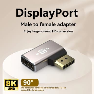 NÖRDIC Displayport-sovitin uros-naaras 8K60Hz 4K144/120/60Hz