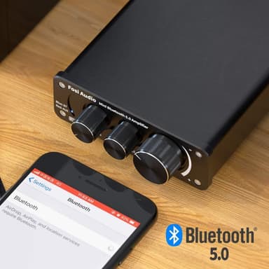 Fosi Audio BT10A Bluetooth 5.0 stereoäänivahvistin 2-kanavainen luokan D Mini Hi-Fi integroitu vahvistin kodin passiivikaiuttimille 50W x 2 TPA3116