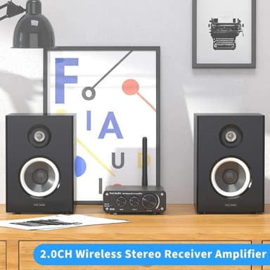 Fosi Audio BT10A Bluetooth 5.0 stereoäänivahvistin 2-kanavainen luokan D Mini Hi-Fi integroitu vahvistin kodin passiivikaiuttimille 50W x 2 TPA3116