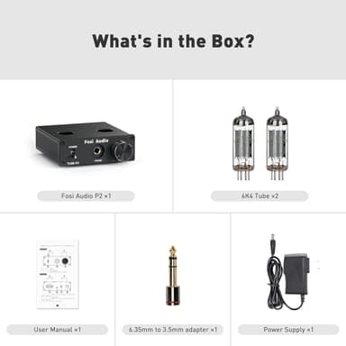 Fosi Audio P2 kuulokevahvistin Tyhjiöputki kuulokevahvistin Mini Hi-Fi Stereo Audio