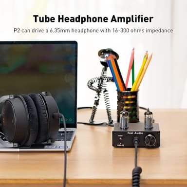 Fosi Audio P2 kuulokevahvistin Tyhjiöputki kuulokevahvistin Mini Hi-Fi Stereo Audio