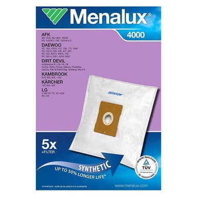 Menalux pölypussit 4000 (AFK/Daewoo/Dirt Devil/Kambrook/Kärcher/LG)