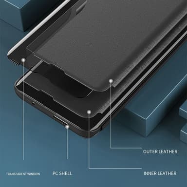 SKALO Samsung A16 Clear View Window Case - Musta
