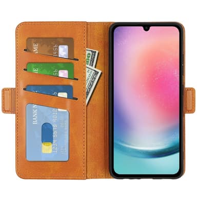 SKALO Samsung A16 Premium Wallet Lompakkokotelo - Ruskea