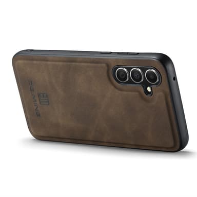 DG.MING Samsung A16 Premium PU-nahka Hybridi Suojakuori - Tummanruskea