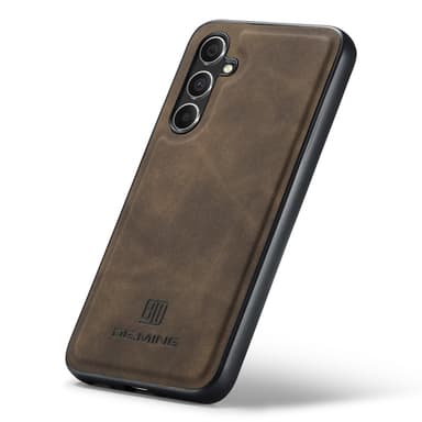 DG.MING Samsung A16 Premium PU-nahka Hybridi Suojakuori - Tummanruskea