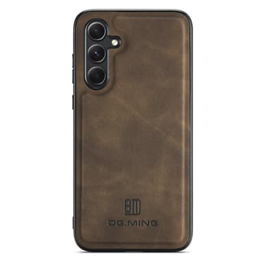 DG.MING Samsung A16 Premium PU-nahka Hybridi Suojakuori - Tummanruskea
