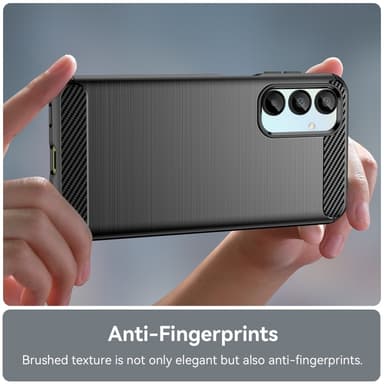 SKALO Samsung A16 Armor Carbon Iskunkestävä TPU suojakuori - Musta