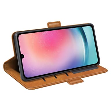 SKALO Samsung A16 Premium Wallet Lompakkokotelo - Ruskea