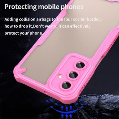 SKALO Samsung A16 Armor Hybrid Frosted Suojakuori - Pinkki