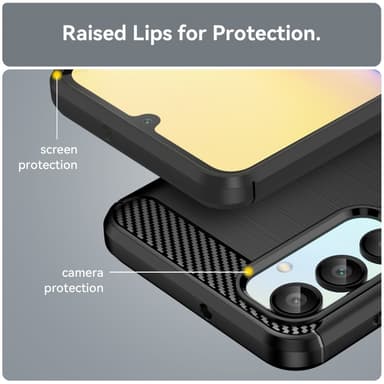 SKALO Samsung A16 Armor Carbon Iskunkestävä TPU suojakuori - Musta