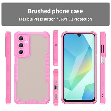 SKALO Samsung A16 Armor Hybrid Frosted Suojakuori - Pinkki