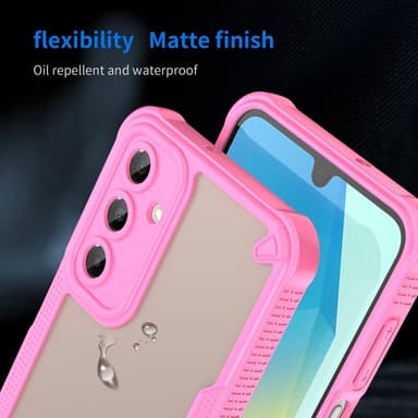 SKALO Samsung A16 Armor Hybrid Frosted Suojakuori - Pinkki