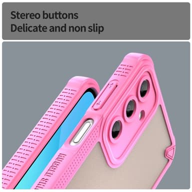 SKALO Samsung A16 Armor Hybrid Frosted Suojakuori - Pinkki