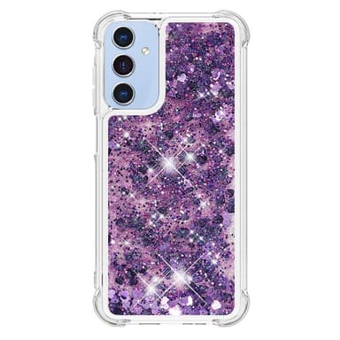 SKALO Samsung A16 Juoksuhiekka Glitter Sydämet TPU kuori - Violetti