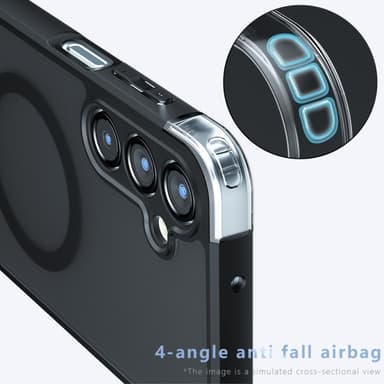 SKALO Samsung A16 Skin-touch Hybrid Suojakuori - Musta