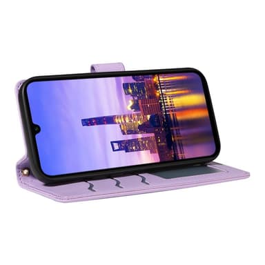 SKALO Samsung A16 Tikkikuvioitu Lompakkokotelo olkahihnalla - Violetti