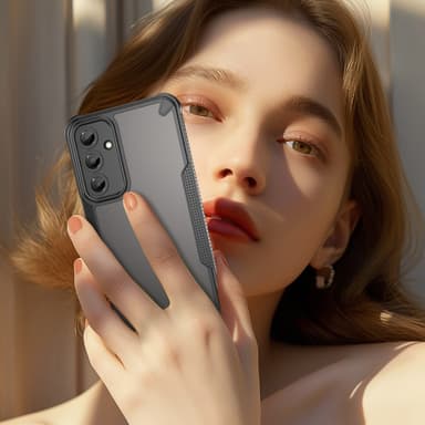 SKALO Samsung A16 Armor Hybrid Frosted Suojakuori - Musta
