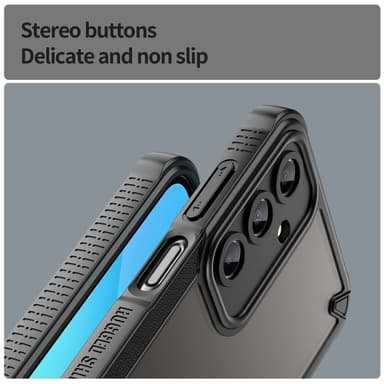 SKALO Samsung A16 Armor Hybrid Frosted Suojakuori - Musta