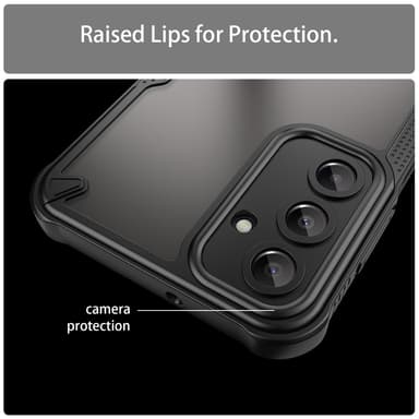SKALO Samsung A16 Armor Hybrid Frosted Suojakuori - Musta