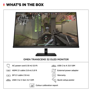 OMEN Transcend 32 UHD/240Hz/OLED/0,03ms - Pelinäyttö