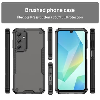 SKALO Samsung A16 Armor Hybrid Frosted Suojakuori - Musta