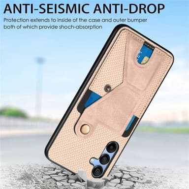SKALO Samsung A16 SKALO Samsung A16 Carbon Fiber Suojakuori  korttipidike - Musta