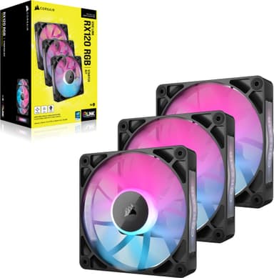 Corsair iCUE LINK RX120 RGB 120 mm PWM tuuletin aloituspakkaus (3 kpl)