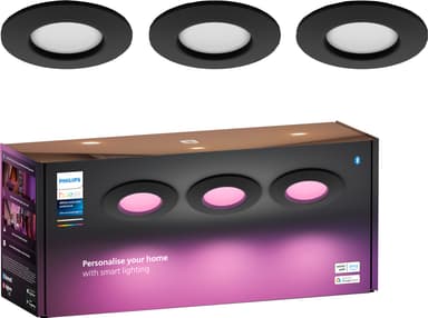 Philips Hue WCA Slim pieni upotettava LED-valaisin 3 kpl (musta)