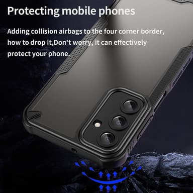SKALO Samsung A16 Armor Hybrid Frosted Suojakuori - Musta