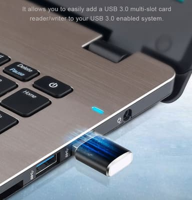 USB 3.0 (uros) - USB-C (naaras) sovitin Musta