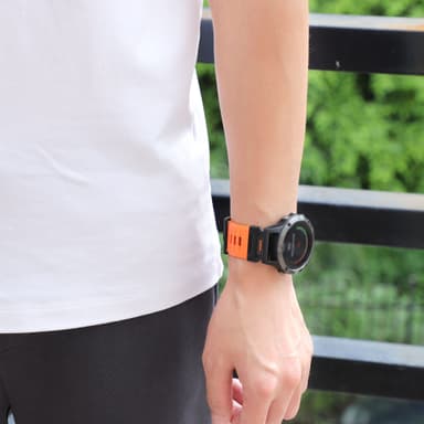 22 mm:n kellohihna Garmin Fenix 3/5/5X/6X/7X:lle Oranssi