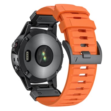 22 mm:n kellohihna Garmin Fenix 3/5/5X/6X/7X:lle Oranssi