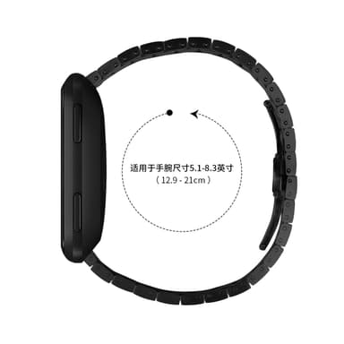 Ruostumattomasta teräksestä valmistettu rannekello Huawei GT2/3/Huami/Samsung 22mm Musta