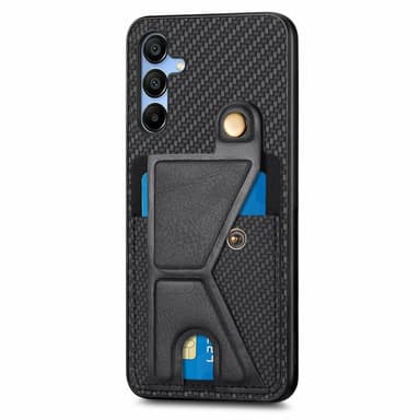 SKALO Samsung A16 SKALO Samsung A16 Carbon Fiber Suojakuori  korttipidike - Musta