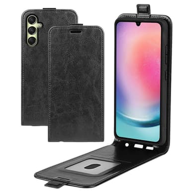 SKALO Samsung A16 Vertical Flip PU-Nahka Lompakkokotelo - Musta