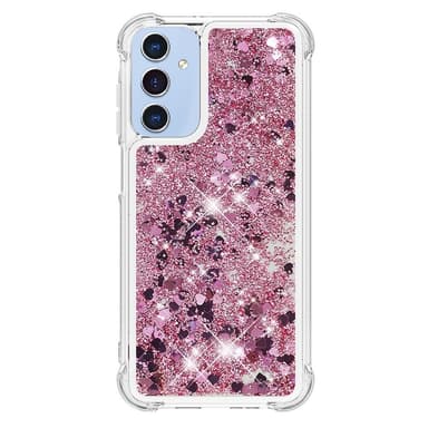 SKALO Samsung A16 Juoksuhiekka Glitter Sydämet TPU kuori - Ruusukulta