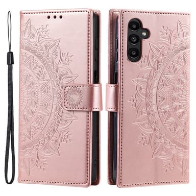 SKALO Samsung A16 Mandala lompakkokotelo - Ruusukulta