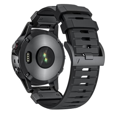 22 mm:n kellohihna Garmin Fenix 3/5/5X/6X/7X:lle Musta