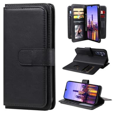 SKALO Samsung A16 10-lokeroa Lompakkokotelo - Musta