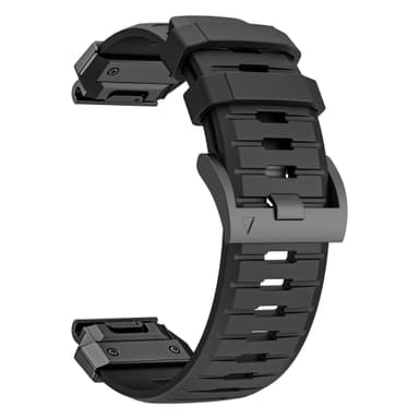 22 mm:n kellohihna Garmin Fenix 3/5/5X/6X/7X:lle Musta