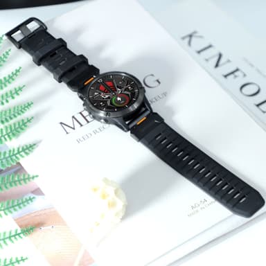 22 mm:n kellohihna Garmin Fenix 3/5/5X/6X/7X:lle Musta